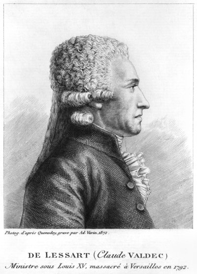 Portrait of Claude Valdec de Lessart engraved by Ad. Varin, 1872 by Edme Quenedey